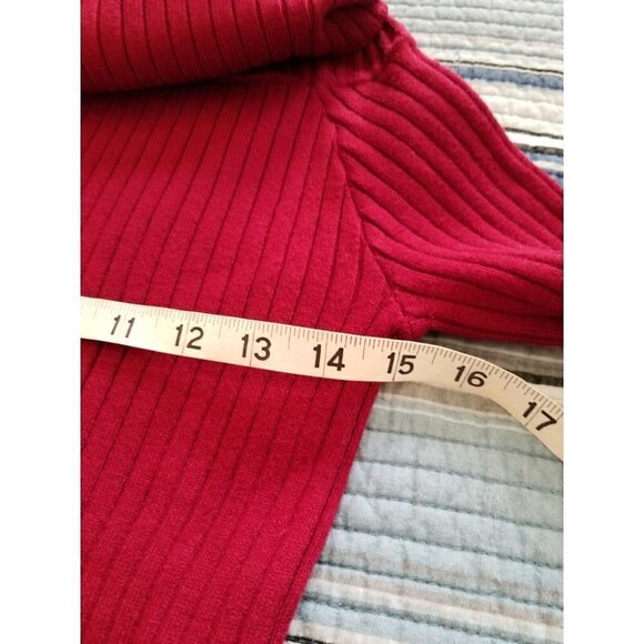 Lulus Perfect Timing Ribbed Off Shoulder Sweater Top Ribbed Burgundy Size M - Picture 3 of 5